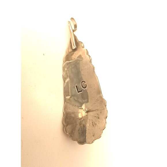 Native American Turquoise Sterling signed Pendant (1606) - Picture 5 of 7